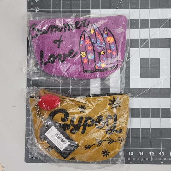 (2) Twig & Arrow Pom Pom Cosmetic Bags - Gypsy Summer Of Love - Picture 8 of 14